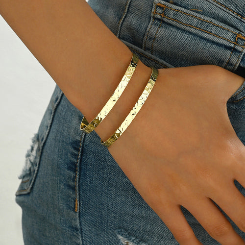 Classic Style Sweet Women Bangle - Geometric Double Layer Design