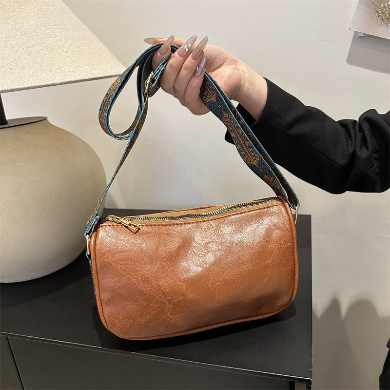 Niche Design Versatile Wide Strap Crossbody Bag for Women