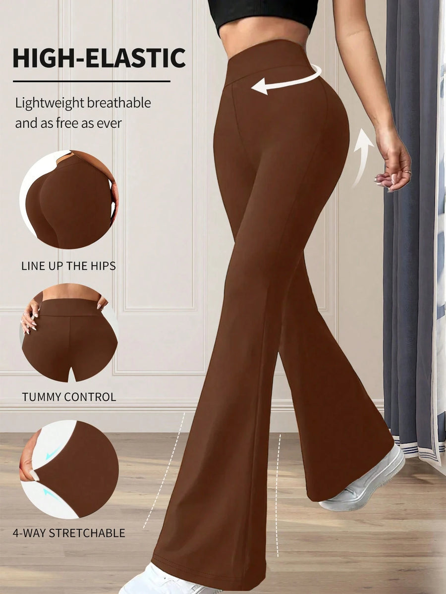 High Waisted Flare Leggings for Women - Stylish Yoga Pants