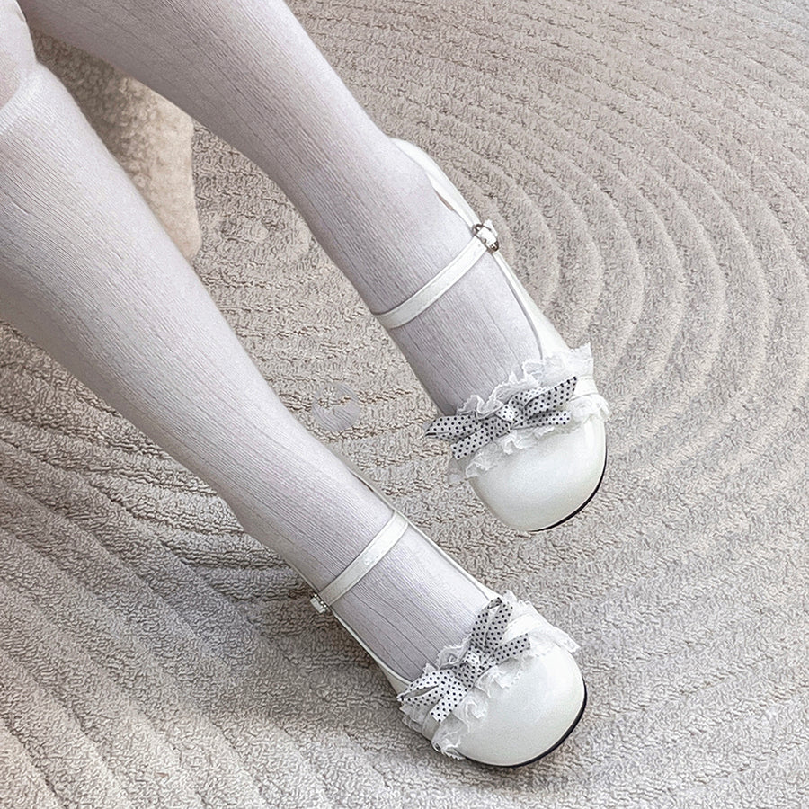 Sweet Lolita Shoes - Cute Lace Bow High Heels for Girls