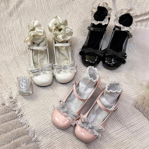 Sweet Lolita Shoes - Cute Lace Bow High Heels for Girls