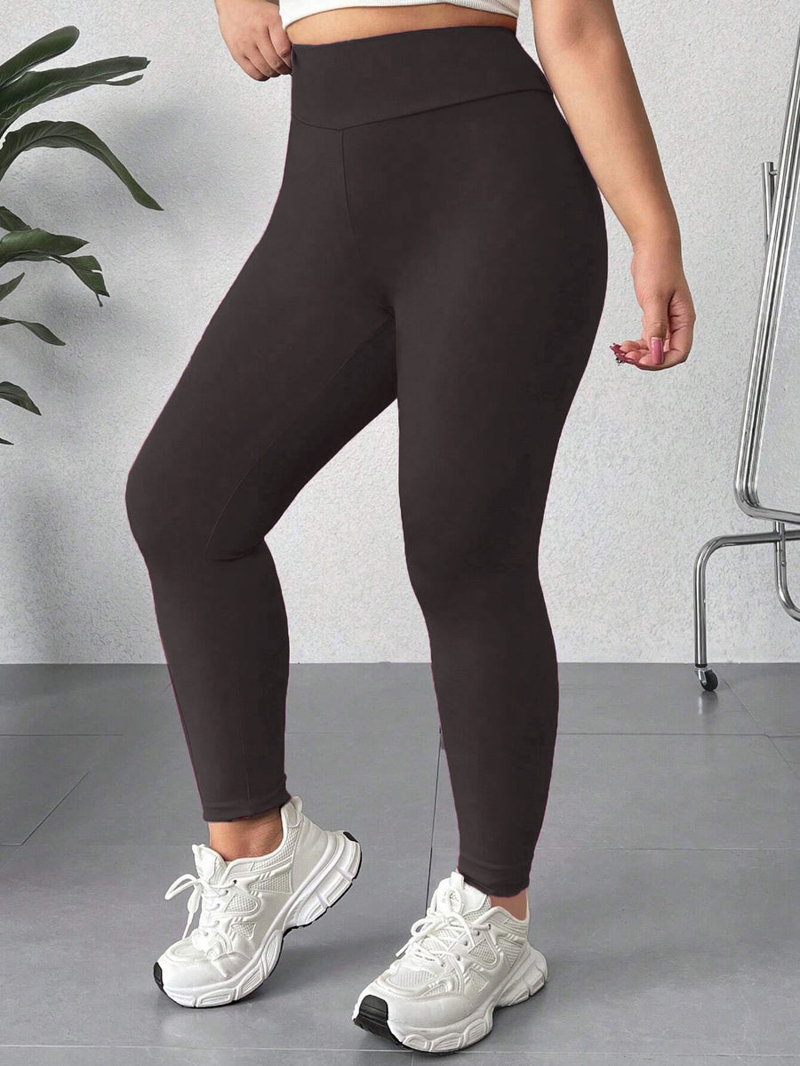 Plus Size Leggings for Women - High Waisted Tummy Control