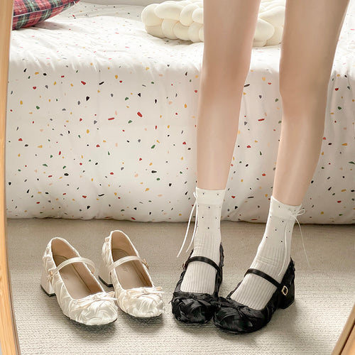 French Retro Thick Heel Mary Jane Shoes for Women
