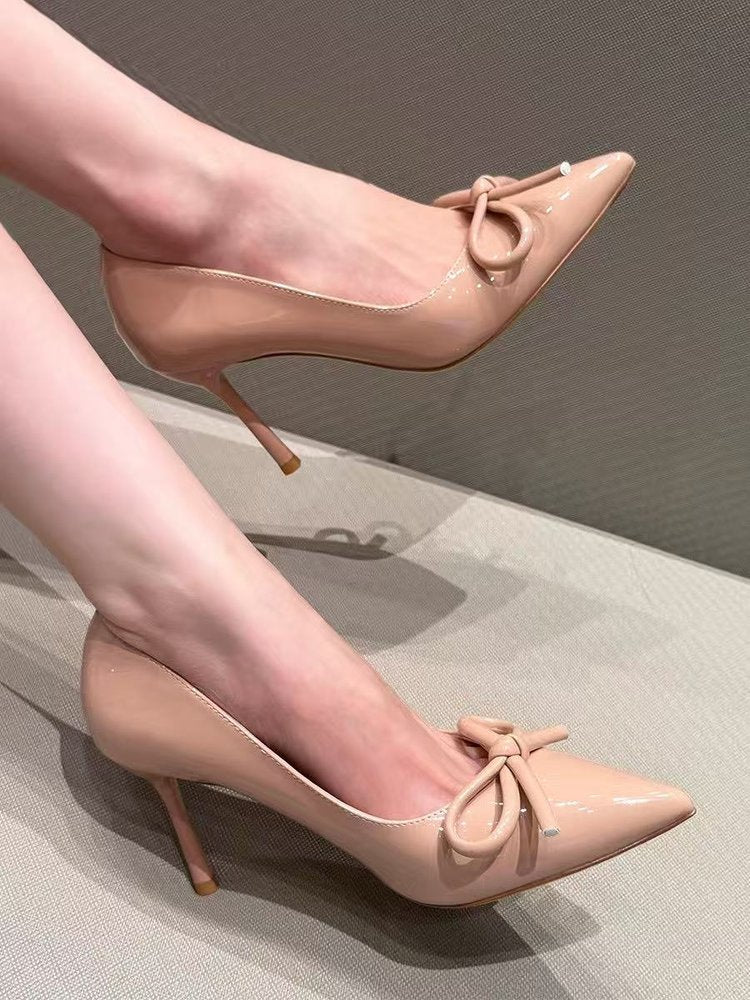 Stunning High Heels for Women with Bow - Elegant Black Pumps