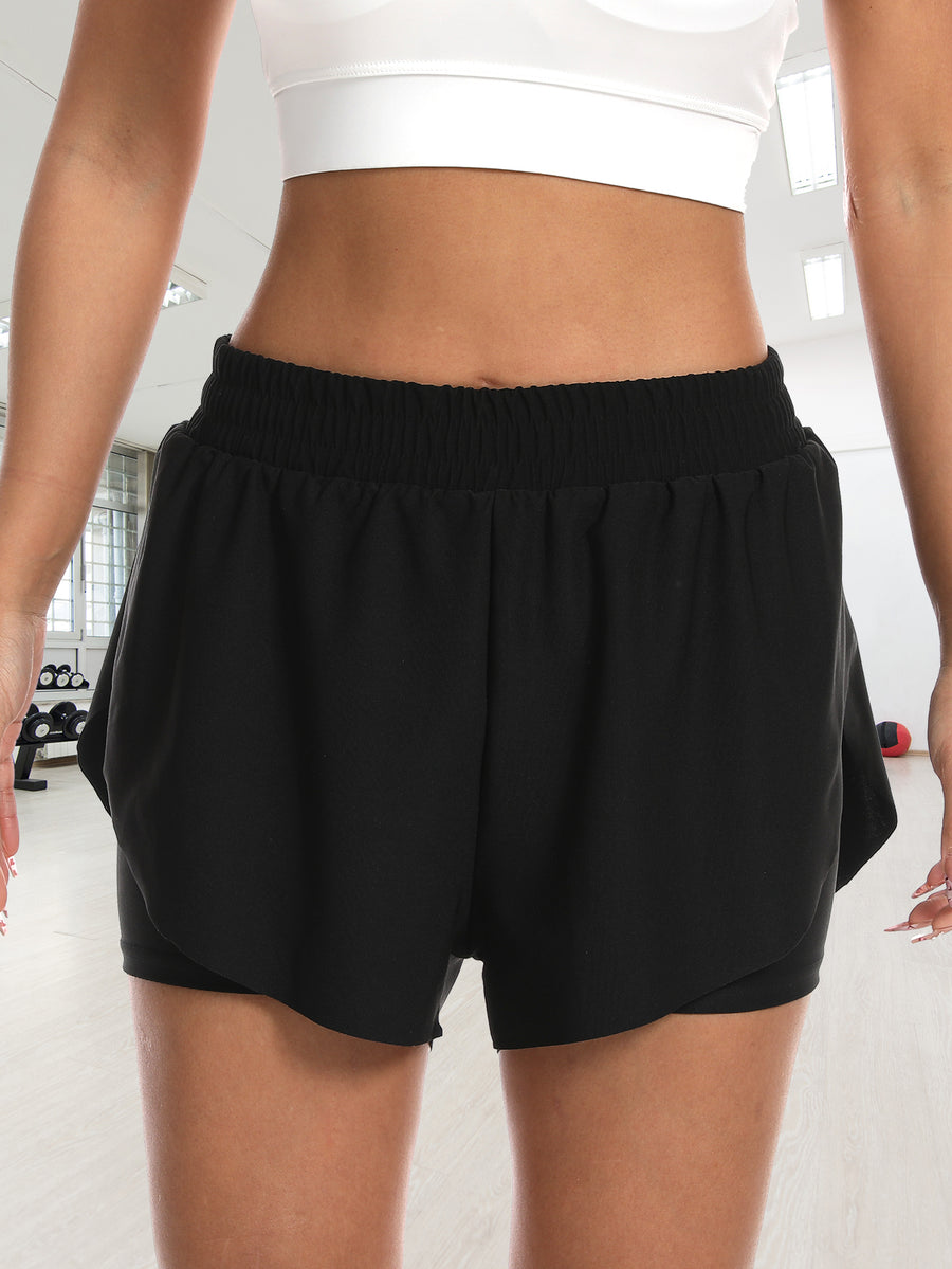 Women's 2-in-1 Double Layer Sauna Shorts for Athletic Workout
