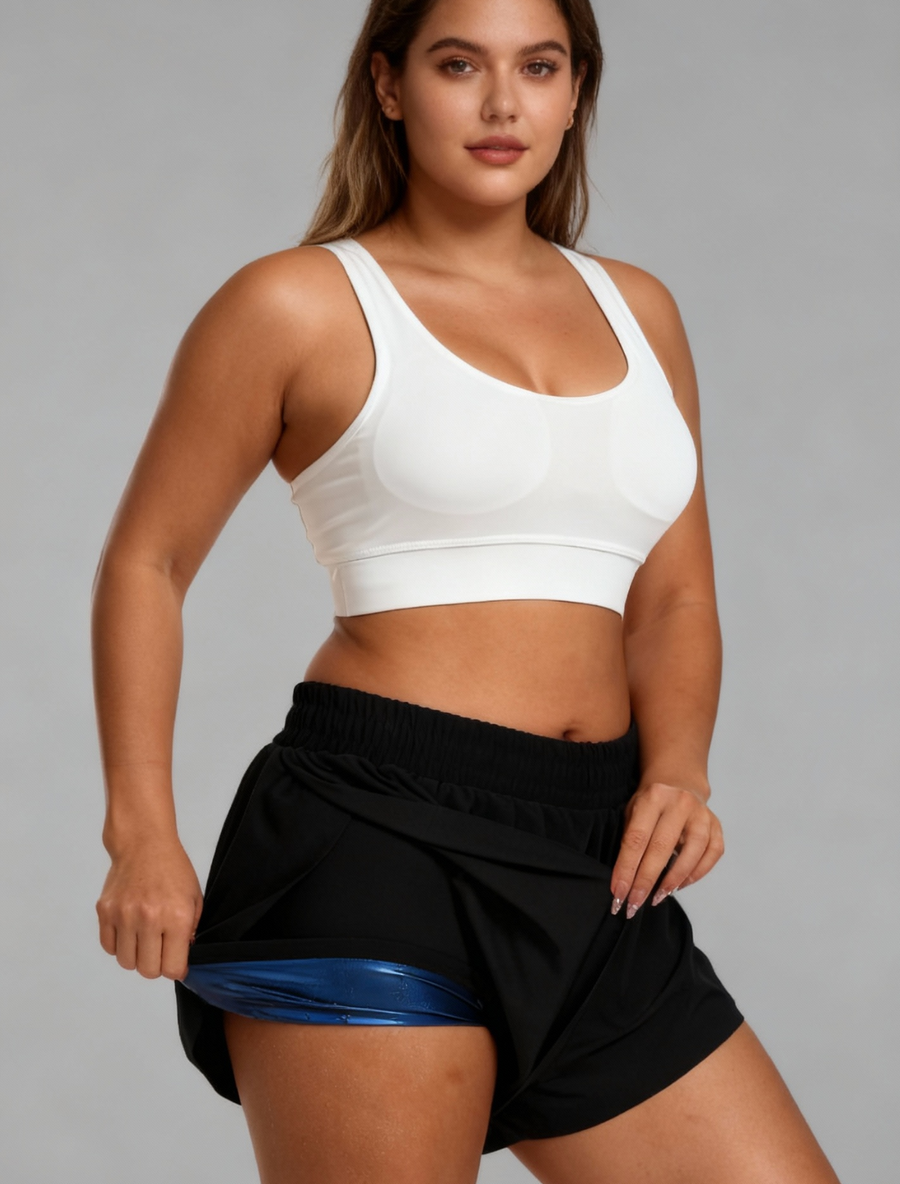 Women's 2-in-1 Double Layer Sauna Shorts for Athletic Workout