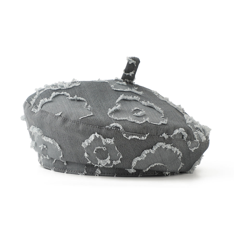 Vintage Frayed-edge Floral Jacquard Fedora Cap - Stylish & Versatile