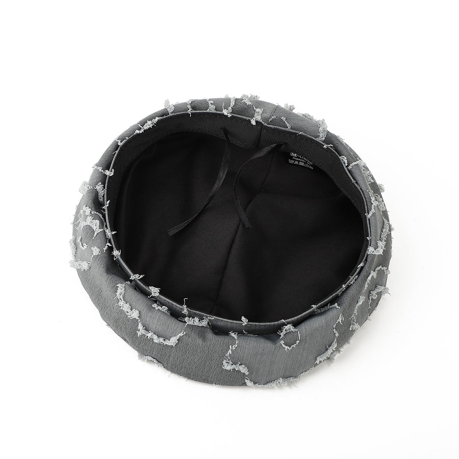 Vintage Frayed-edge Floral Jacquard Fedora Cap - Stylish & Versatile