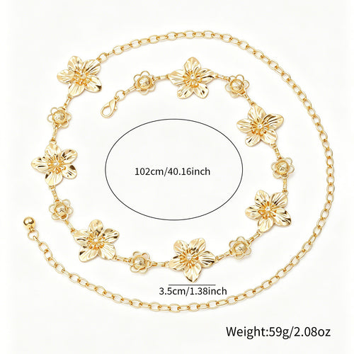 Light Luxury Floral Body Chain - Travel Jewelry Case Essential