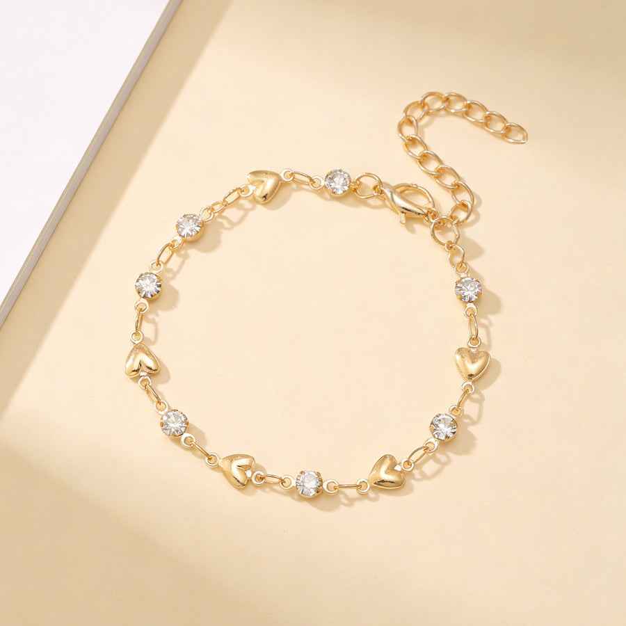 Sweet Cool Heart Cubic Zirconia Tennis Bracelet for Women