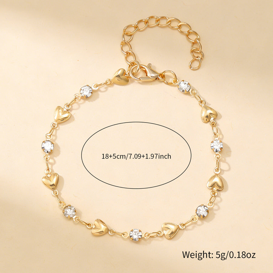 Sweet Cool Heart Cubic Zirconia Tennis Bracelet for Women