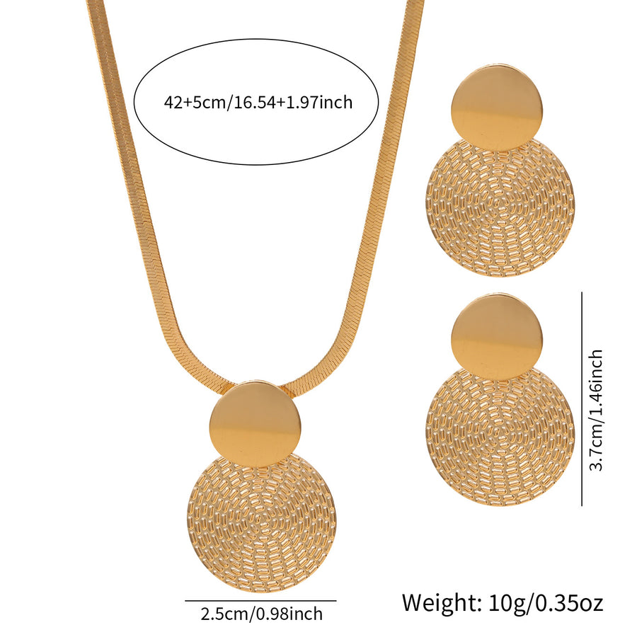 Exaggerated Round Jewelry Set with Hoop Earrings for Women
