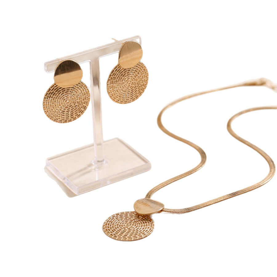 Exaggerated Round Jewelry Set with Hoop Earrings for Women