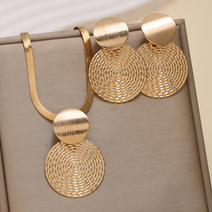 Exaggerated Round Jewelry Set with Hoop Earrings for Women