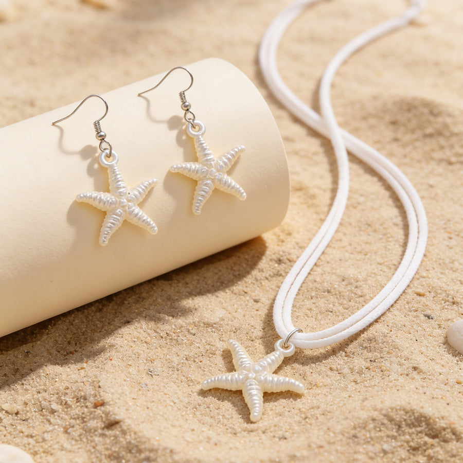 Bohemian Beach Jewelry Set - Layered Necklace & Earrings