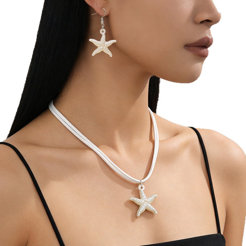 Bohemian Beach Jewelry Set - Layered Necklace & Earrings