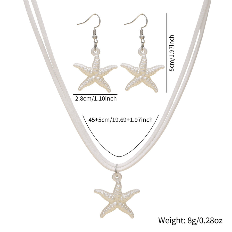Bohemian Beach Jewelry Set - Layered Necklace & Earrings