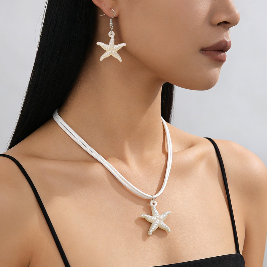 Bohemian Beach Jewelry Set - Layered Necklace & Earrings
