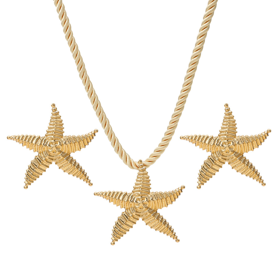 Unique Starfish Jewelry Set for Women - Hoop Earrings & Necklace