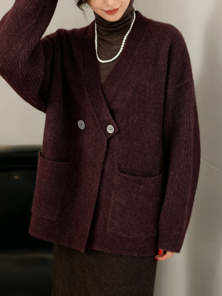 Ladies Irregular Wrap Front Trench Coat with Pockets
