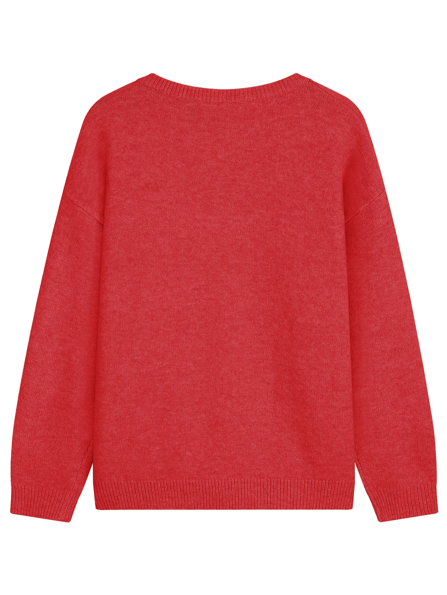 Oversized Crew Neck Button Knit Cardigan - Trendy Sweater Coat