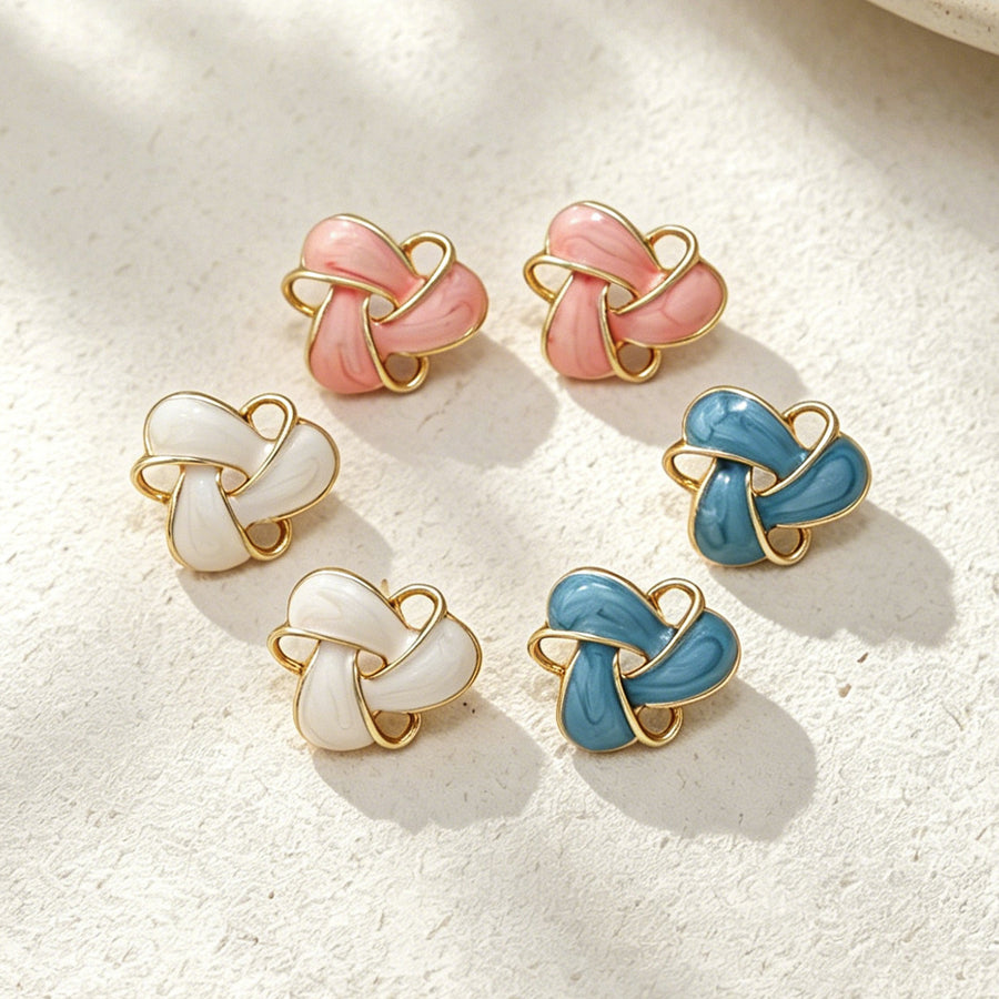 Versatile Geometric Enamel Hoop Earrings for Women