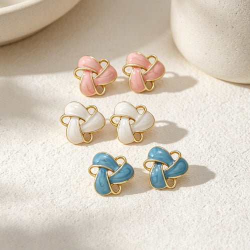 Versatile Geometric Enamel Hoop Earrings for Women