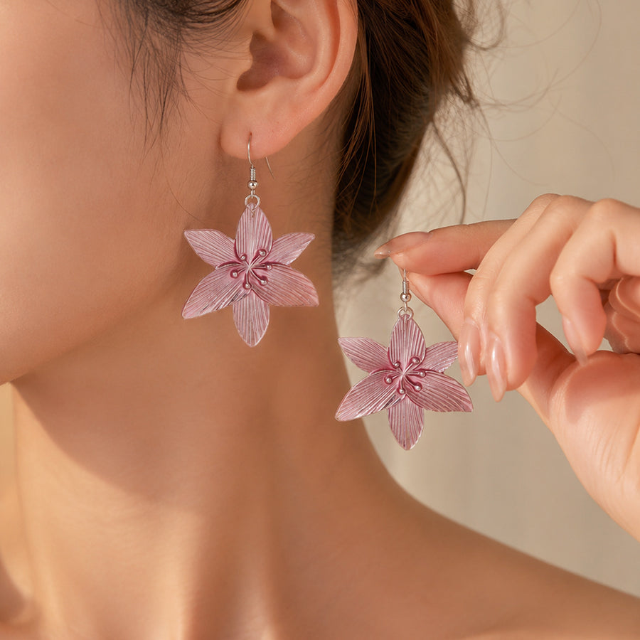 Vintage Floral Tassel Earrings for Women - Travel Jewelry Case