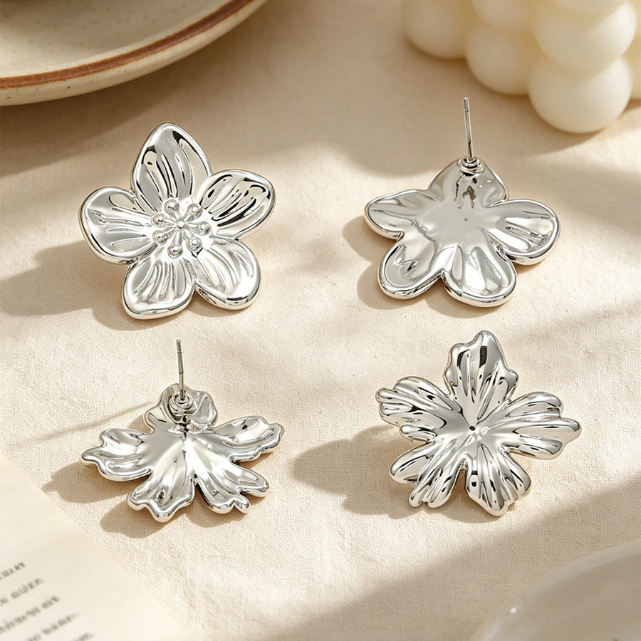 2026 Vintage Floral Gold Earrings for Women - Hoop Style