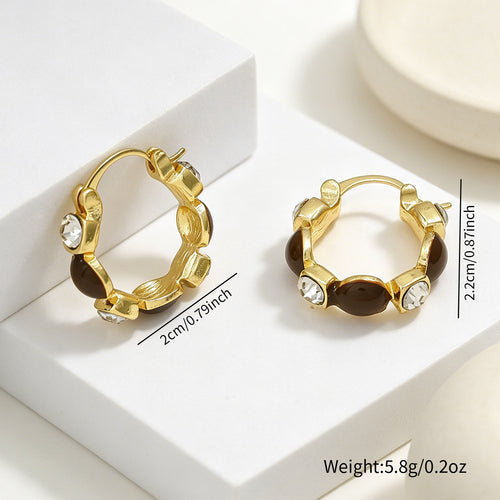 Unique Vintage Brown Hoop Earrings for Women - New Arrival