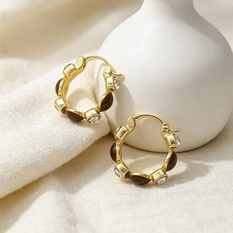 Unique Vintage Brown Hoop Earrings for Women - New Arrival