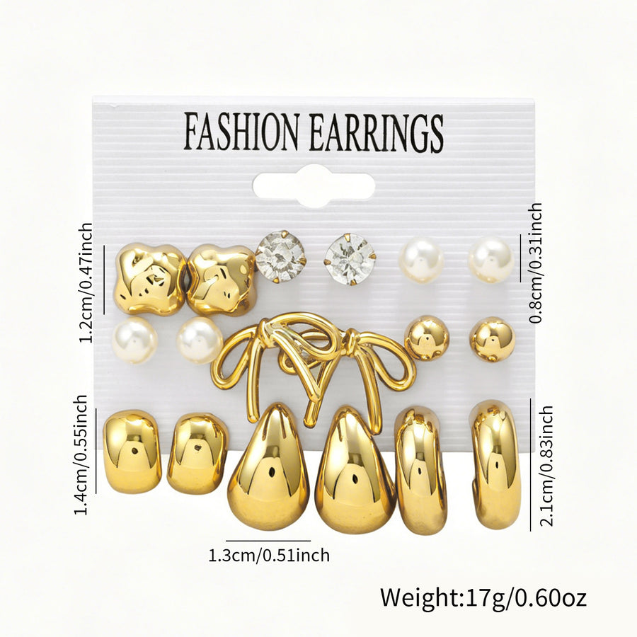 Minimalist Water Drop Stud Earrings Jewelry Set for Women