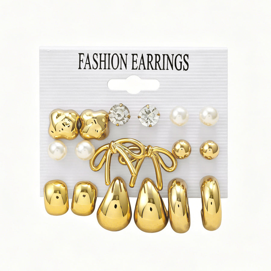 Minimalist Water Drop Stud Earrings Jewelry Set for Women