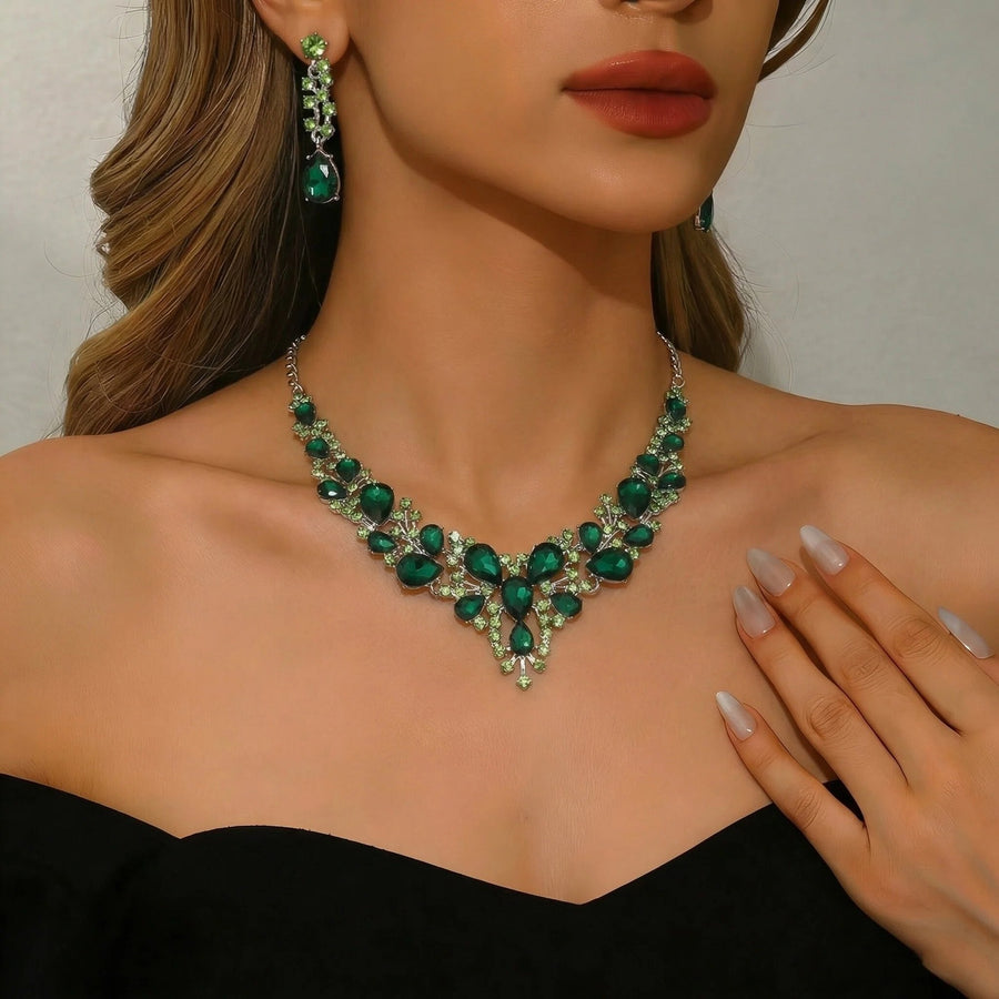 Elegant Alloy Water Drop Bridal Jewelry Set for Dresses