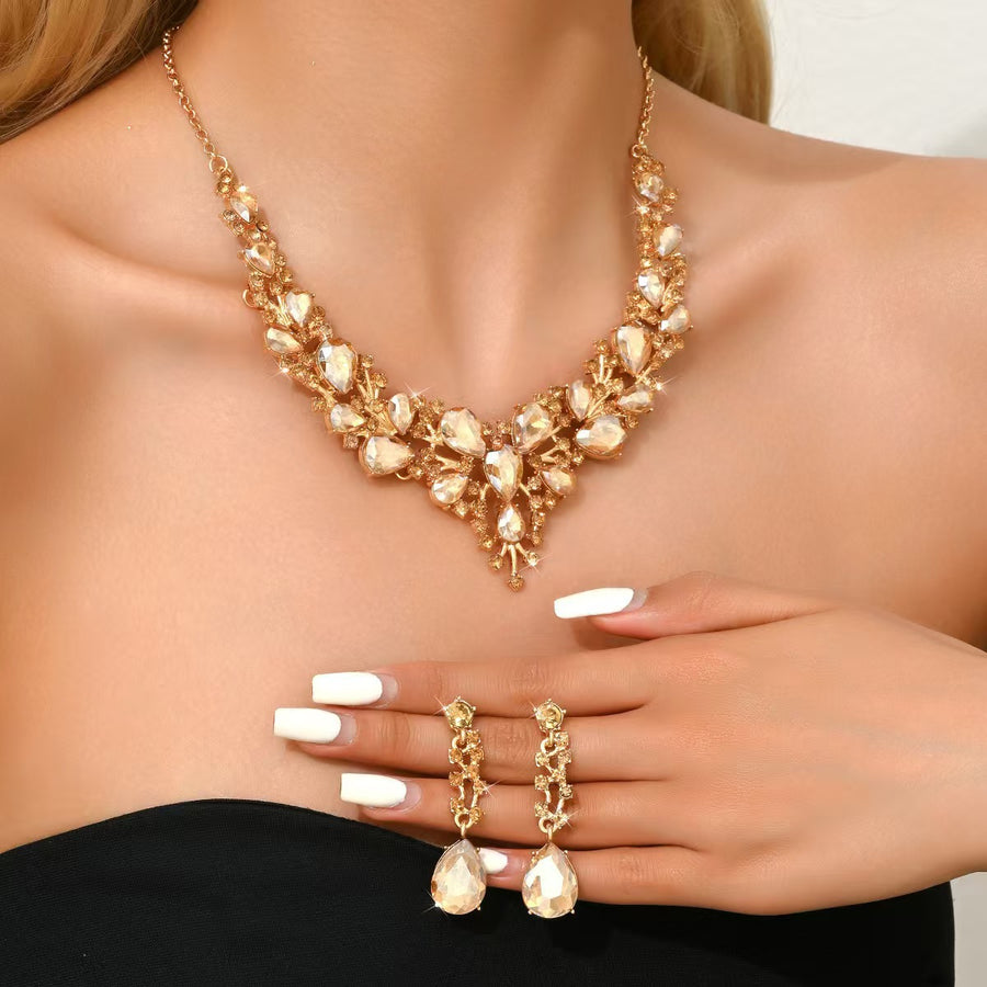 Elegant Alloy Water Drop Bridal Jewelry Set for Dresses