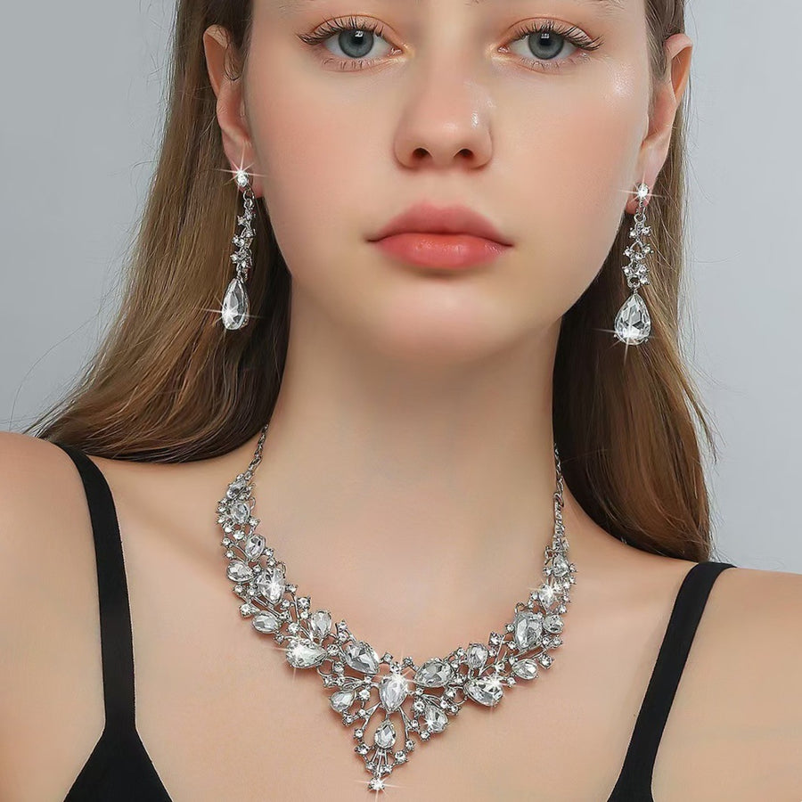 Elegant Alloy Water Drop Bridal Jewelry Set for Dresses
