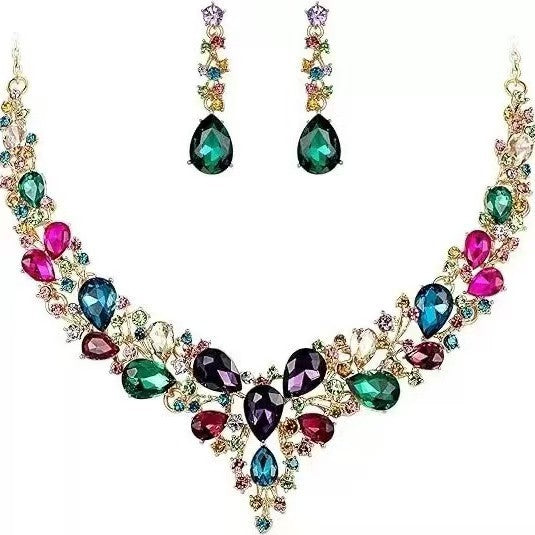 Elegant Alloy Water Drop Bridal Jewelry Set for Dresses