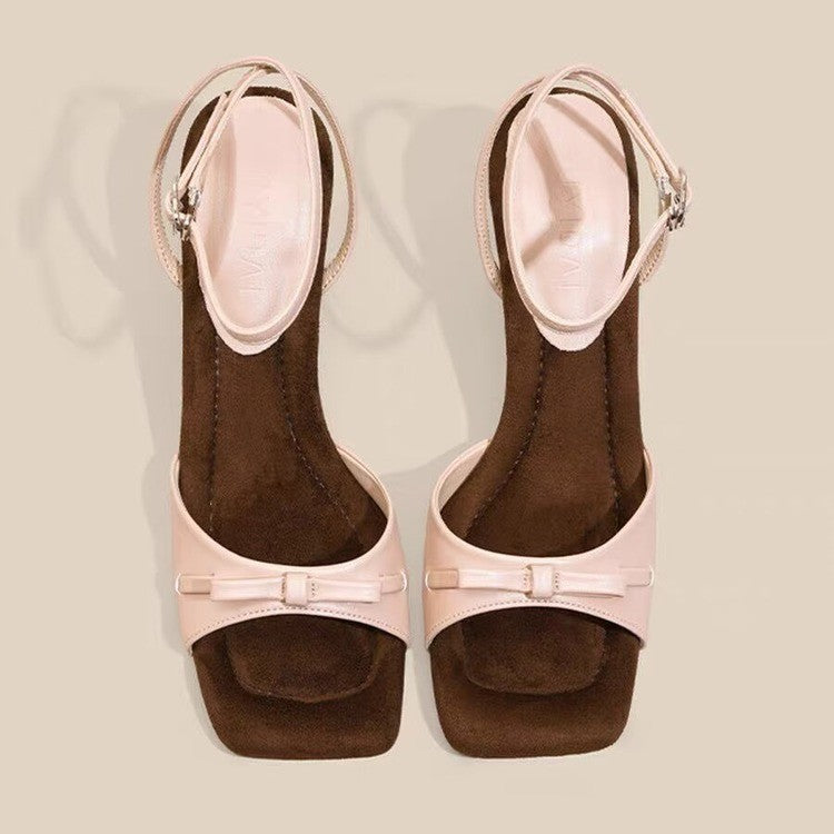 2026 New Women Bow One-Strap Wedge Heel Sandals