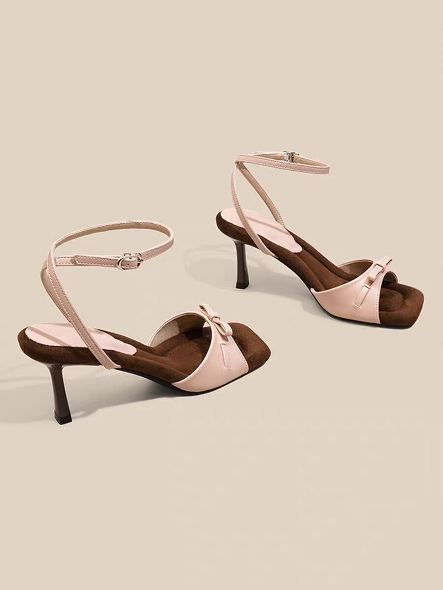 2026 New Women Bow One-Strap Wedge Heel Sandals