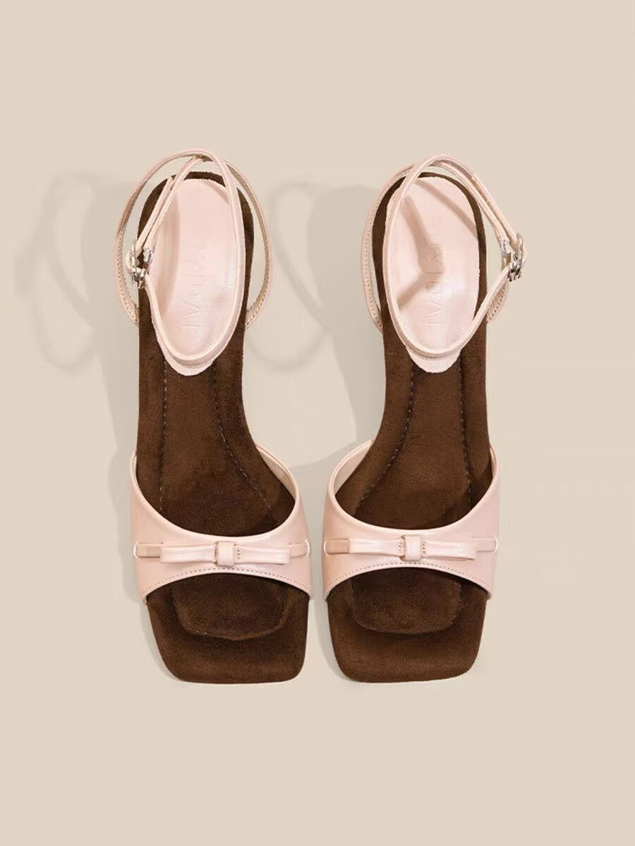 2026 New Women Bow One-Strap Wedge Heel Sandals