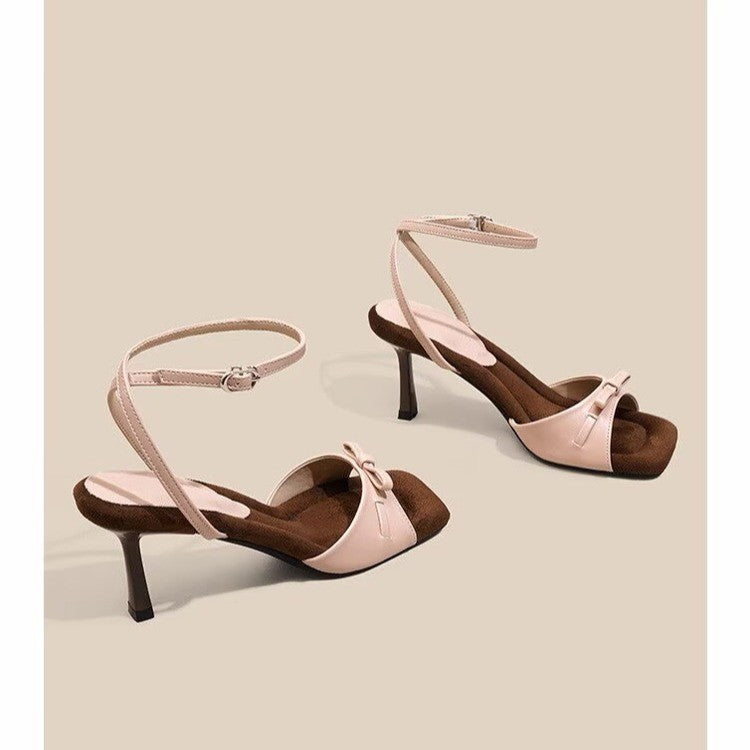2026 New Women Bow One-Strap Wedge Heel Sandals