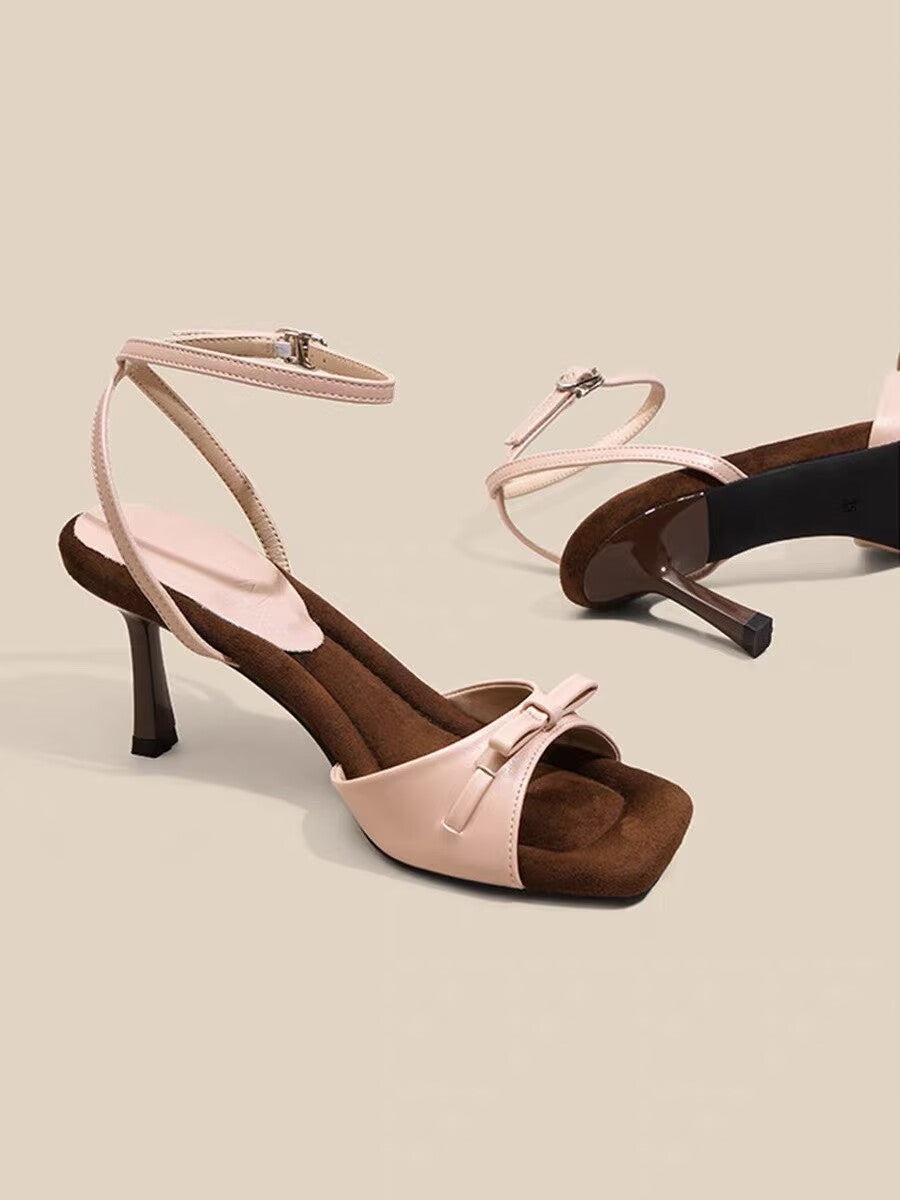 2026 New Women Bow One-Strap Wedge Heel Sandals