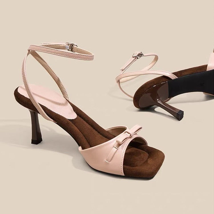 2026 New Women Bow One-Strap Wedge Heel Sandals