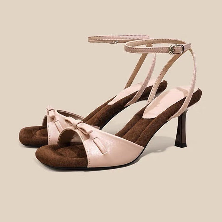 2026 New Women Bow One-Strap Wedge Heel Sandals