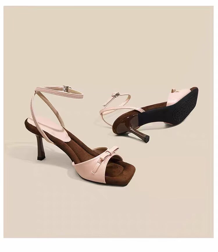 2026 New Women Bow One-Strap Wedge Heel Sandals