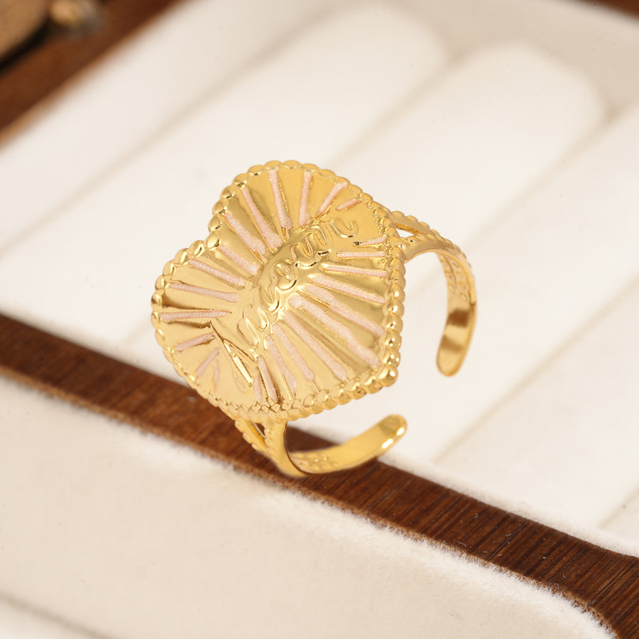 Fashion Heart Design Women's Stainless Steel Statement Ring