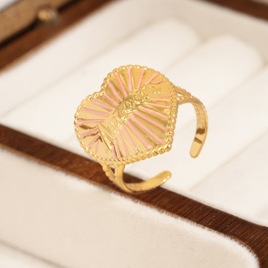 Fashion Heart Design Women's Stainless Steel Statement Ring