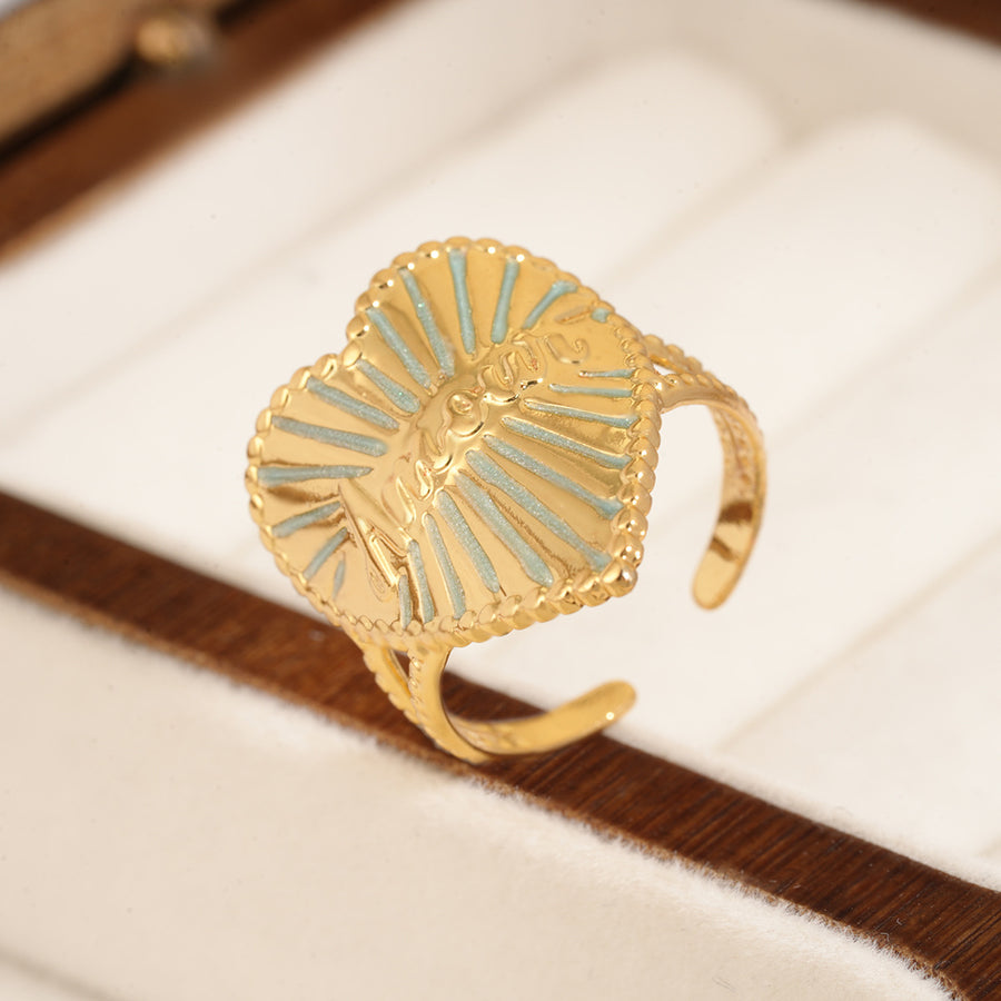 Fashion Heart Design Women's Stainless Steel Statement Ring