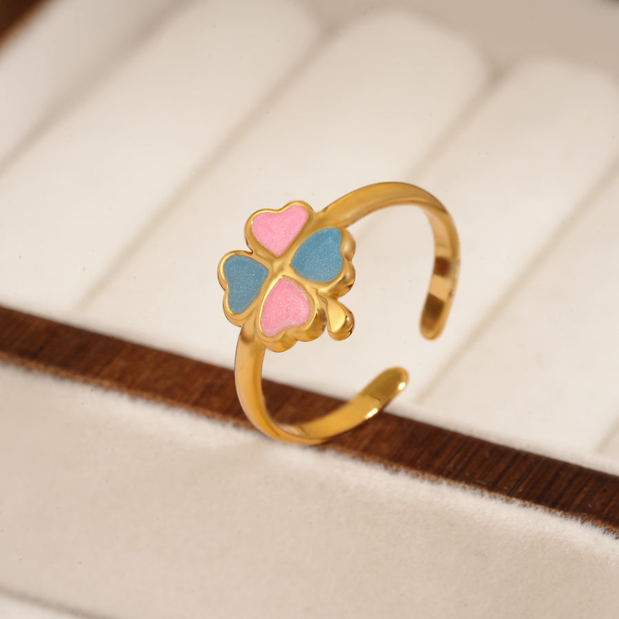 Fashion Heart Design Women's Stainless Steel Statement Ring