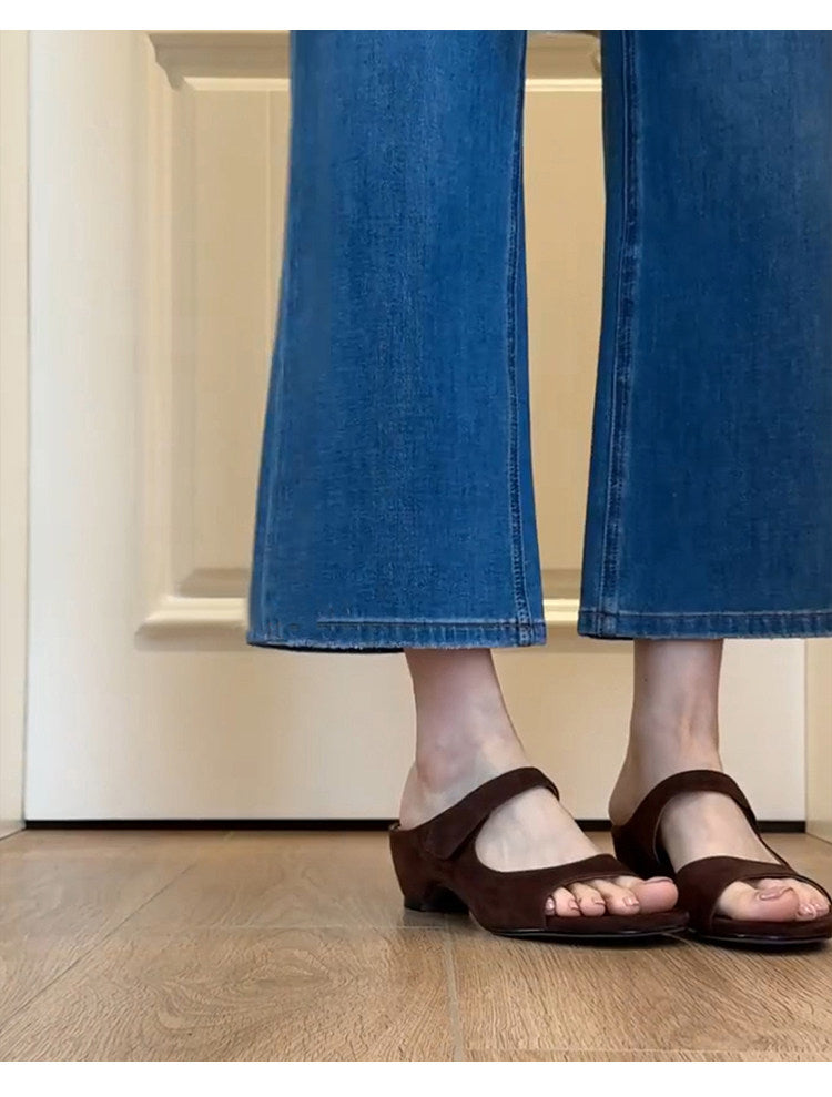 Sheepskin Texture Minimalist One-Strap Slide Sandals
